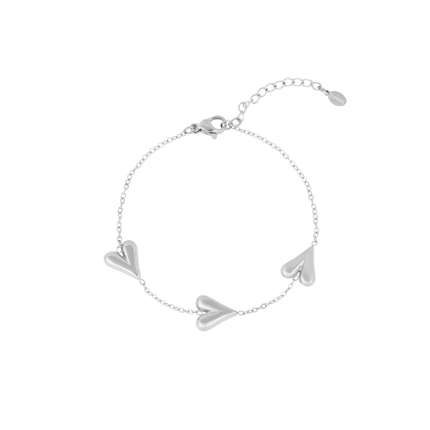 Armband Belle Hearts Zilver