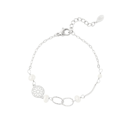 Armband Pearl Linked Zilver