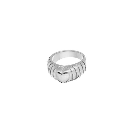 Bold Heart Ring Zilver