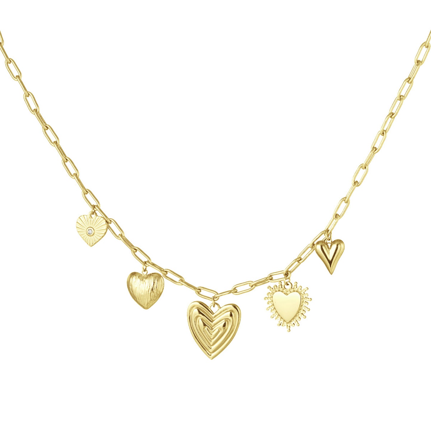 Bedelketting Hearts For The Win Goud