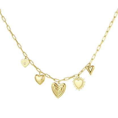 Bedelketting Hearts For The Win Goud