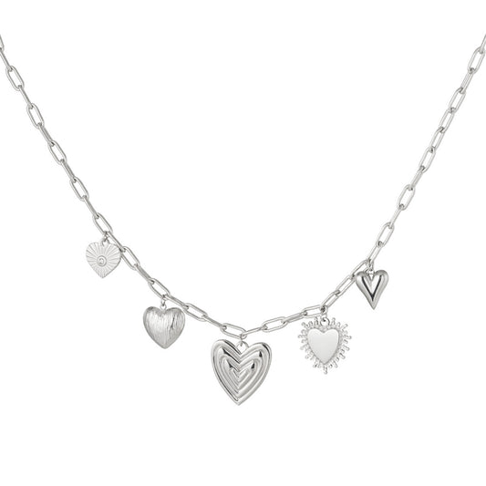 Bedelketting Hearts For The Win Zilver