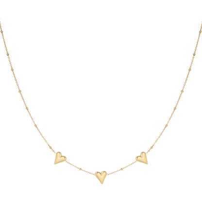 Tripple Love Ketting Goud