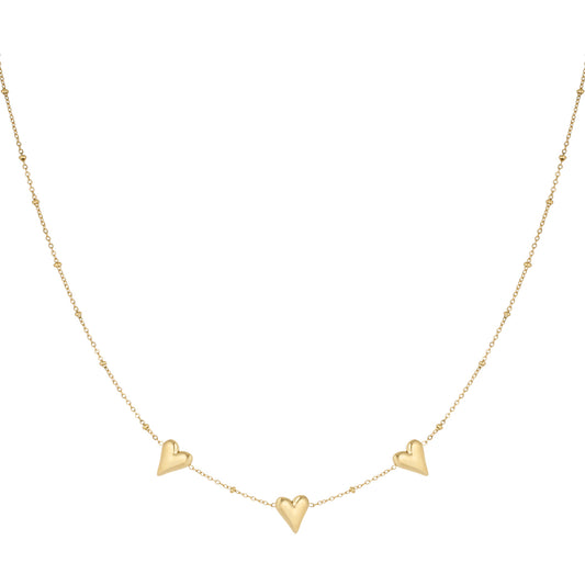 Tripple Love Ketting Goud