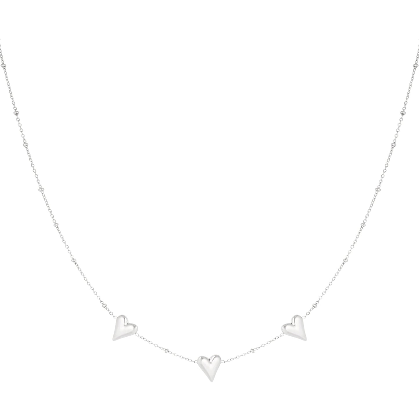 Tripple Love Ketting Zilver