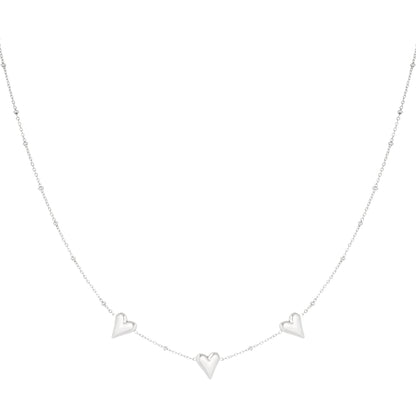 Tripple Love Ketting Zilver