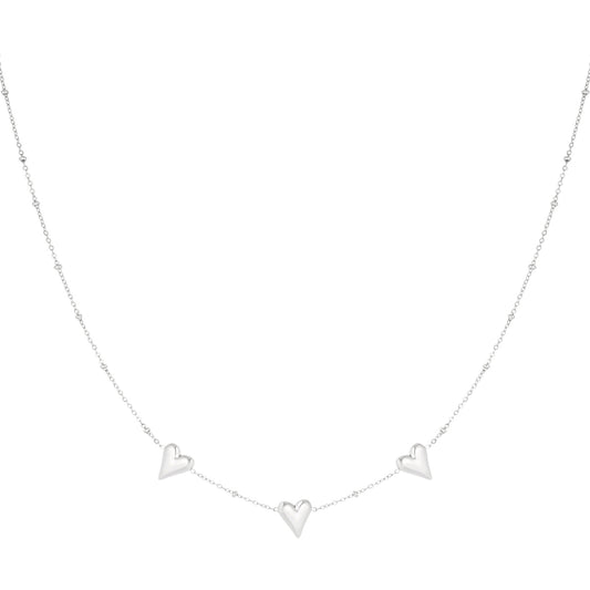 Tripple Love Ketting Zilver